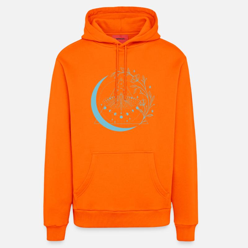 Fleurs de lune de mite - Sweat à capuche bio décontracté fabriqué en UE - SUNSET ORANGE