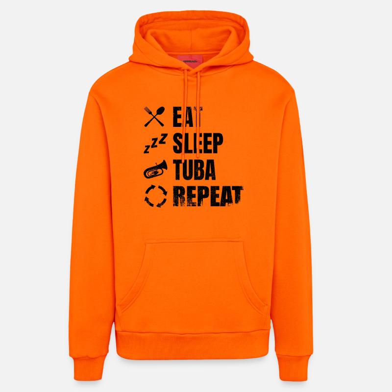 Routine quotidienne du tuba - Sweat à capuche bio décontracté fabriqué en UE - SUNSET ORANGE