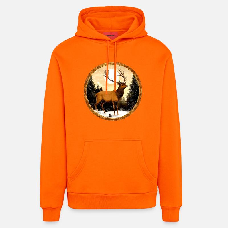 Style du cerf - Sweat à capuche bio décontracté fabriqué en UE - SUNSET ORANGE