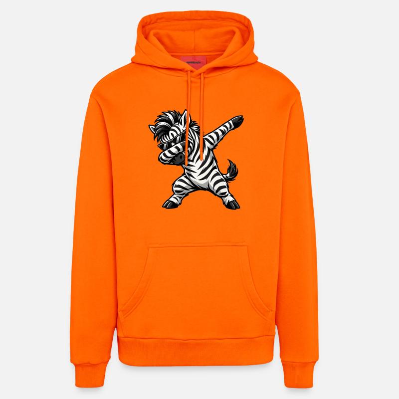 Évanouissement du zèbre - Sweat à capuche bio décontracté fabriqué en UE - SUNSET ORANGE