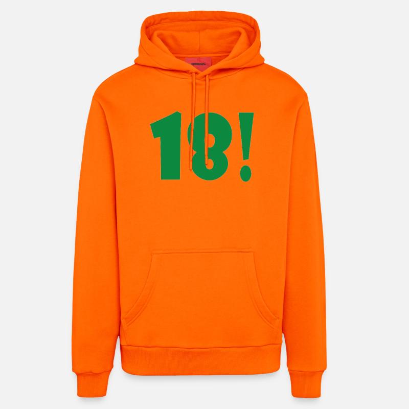Vert 18 ! Impression exclusive - Sweat à capuche bio décontracté fabriqué en UE - SUNSET ORANGE