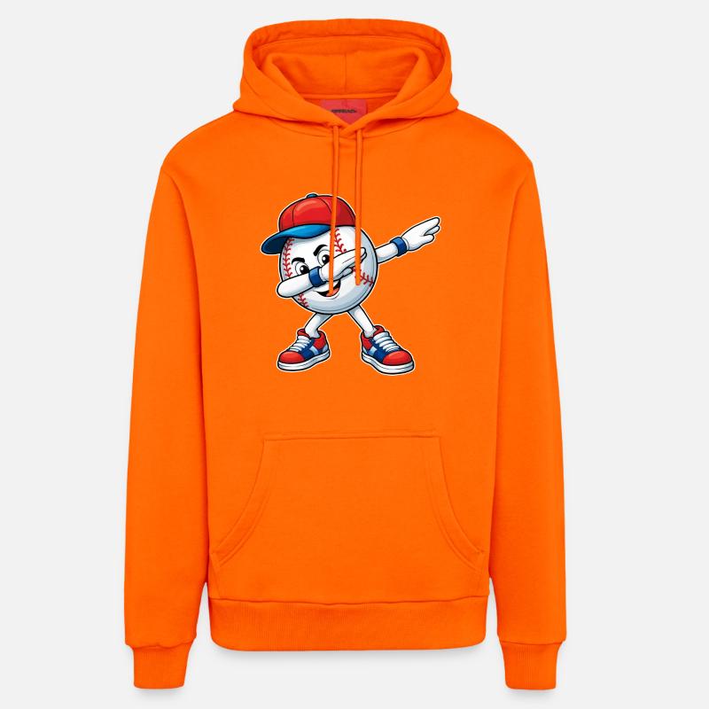 Dab Baseball - Sweat à capuche bio décontracté fabriqué en UE - SUNSET ORANGE