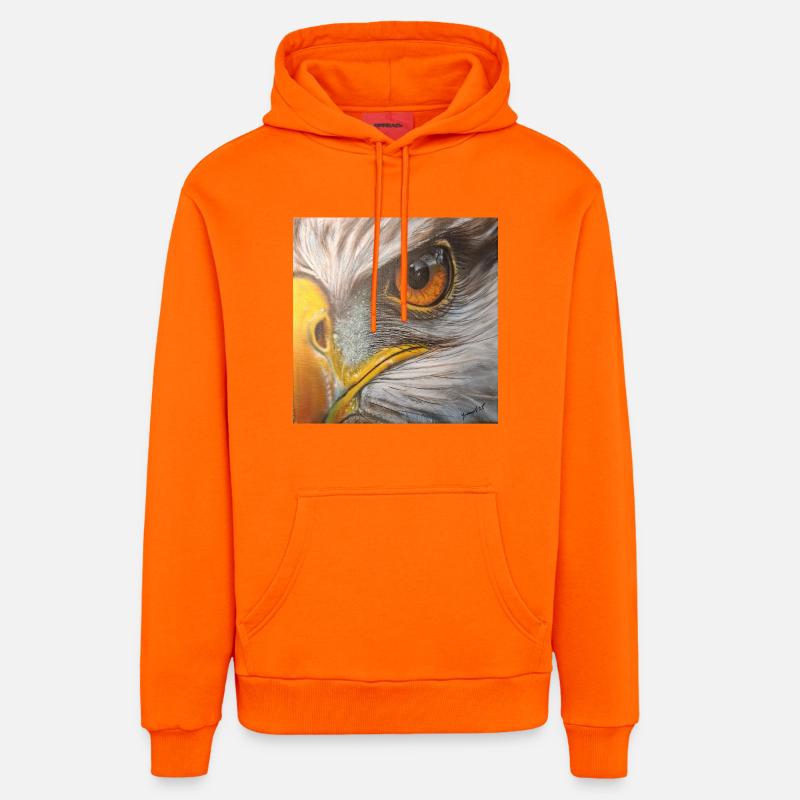 Œil d’aigle - Sweat à capuche bio décontracté fabriqué en UE - SUNSET ORANGE
