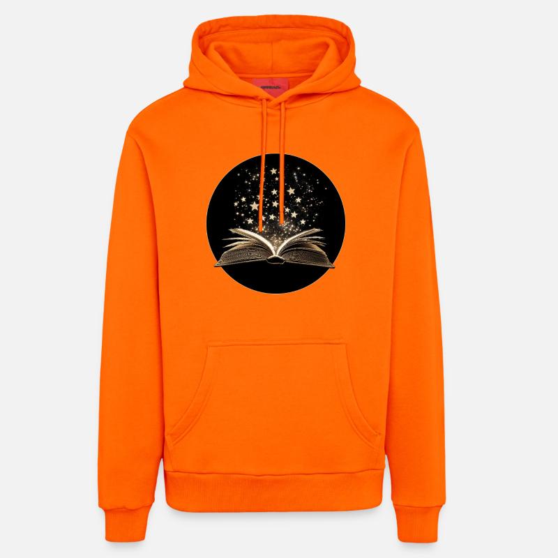 Livre avec des étoiles - Sweat à capuche bio décontracté fabriqué en UE - SUNSET ORANGE