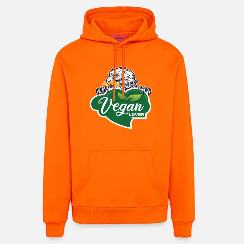 Vegan Lover Eagle Graphique - Sweat à capuche bio décontracté fabriqué en UE - SUNSET ORANGE