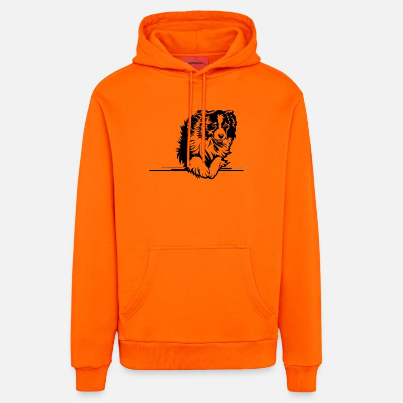 Australian Shepherd - Sweat à capuche bio décontracté fabriqué en UE - SUNSET ORANGE