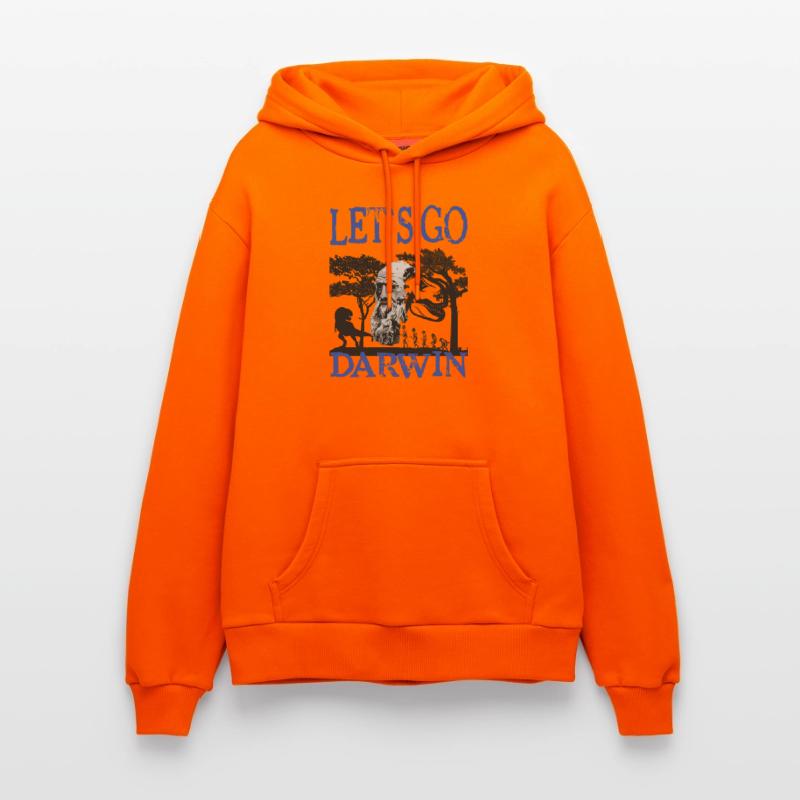 Charles Darwin Evolution textile gift idea Organic Relaxed Hoodie Made in EU