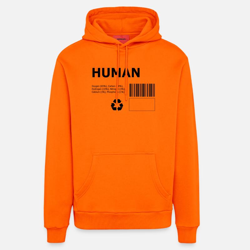 Humain - Sweat à capuche bio décontracté fabriqué en UE - SUNSET ORANGE