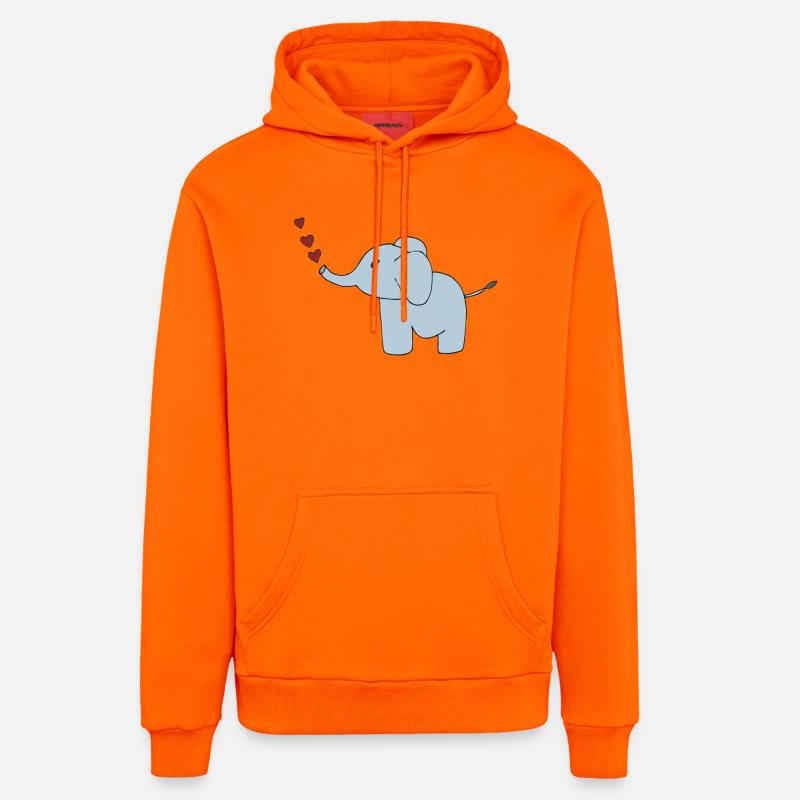Cœurs d’éléphants - Sweat à capuche bio décontracté fabriqué en UE - SUNSET ORANGE