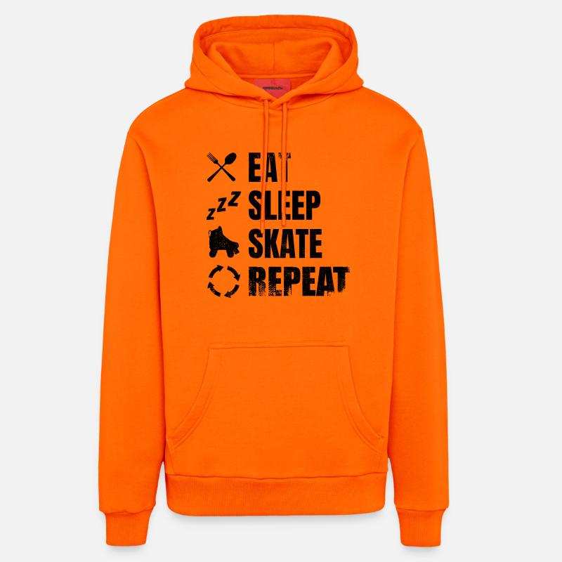 Routine de patinage à roulettes - Sweat à capuche bio décontracté fabriqué en UE - SUNSET ORANGE
