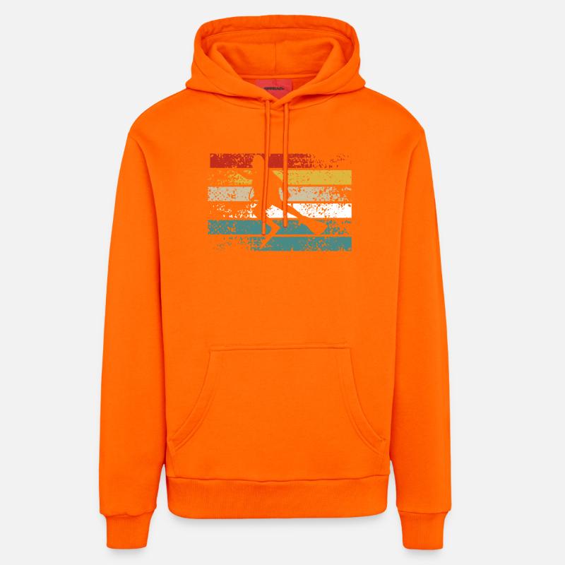 Rétro Stripe Silhouette Danse - Sweat à capuche bio décontracté fabriqué en UE - SUNSET ORANGE