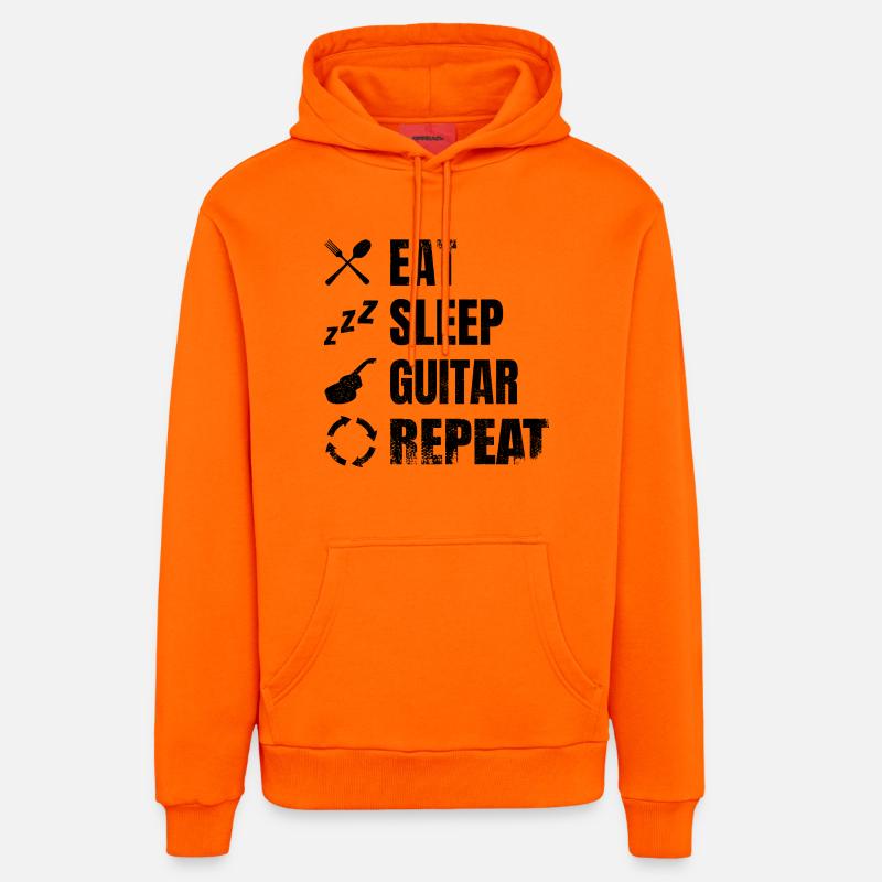 Routine quotidienne du guitariste - Sweat à capuche bio décontracté fabriqué en UE - SUNSET ORANGE