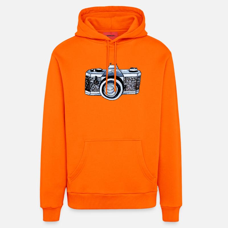 Caméra - Sweat à capuche bio décontracté fabriqué en UE - SUNSET ORANGE