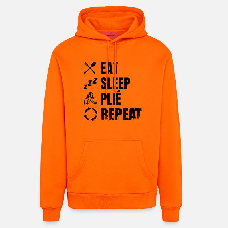 Manger dormir Plié Répéter - Sweat à capuche bio décontracté fabriqué en UE - SUNSET ORANGE