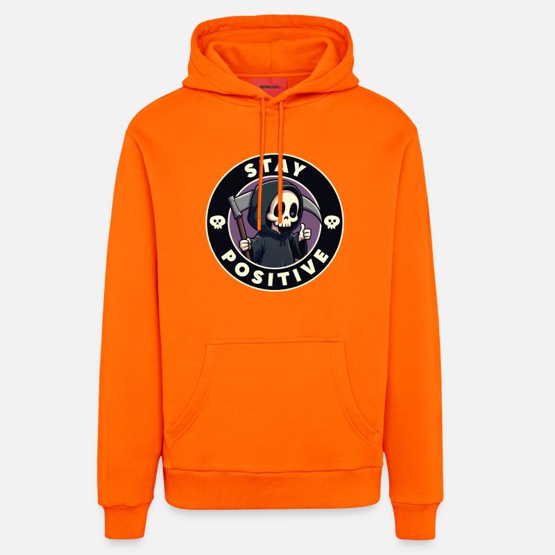 Restez positif - Sweat à capuche bio décontracté fabriqué en UE - SUNSET ORANGE