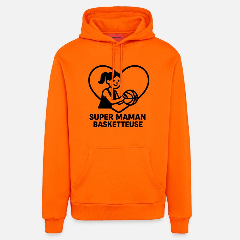 Super maman coiffeuse – Cœur coiffure - Sweat à capuche bio décontracté fabriqué en UE - SUNSET ORANGE