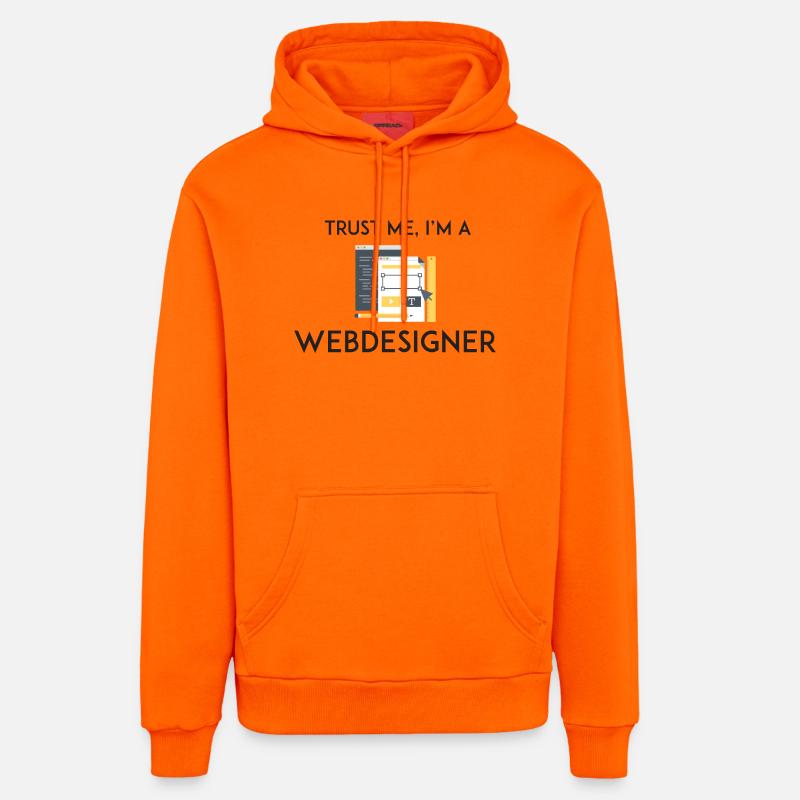 Vertrau mir, ich bin Webdesigner - Organic Relaxed Hoodie Made in EU - SUNSET ORANGE