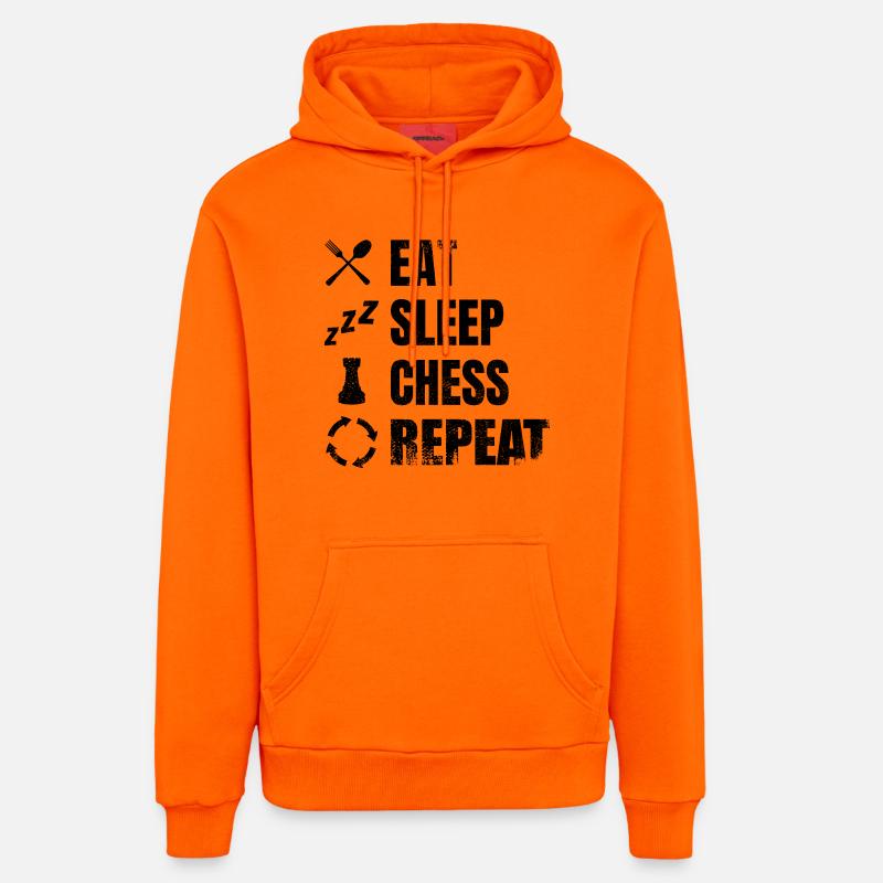 Manger, dormir, répéter les échecs - Sweat à capuche bio décontracté fabriqué en UE - SUNSET ORANGE