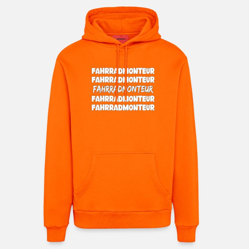 Profession : Mécanicien de vélo - Sweat à capuche bio décontracté fabriqué en UE - SUNSET ORANGE