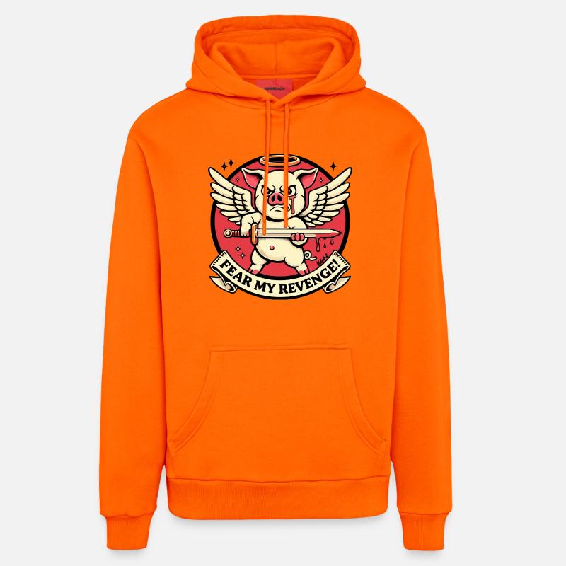 Cochon Ailé de la Vengeance - Sweat à capuche bio décontracté fabriqué en UE - SUNSET ORANGE