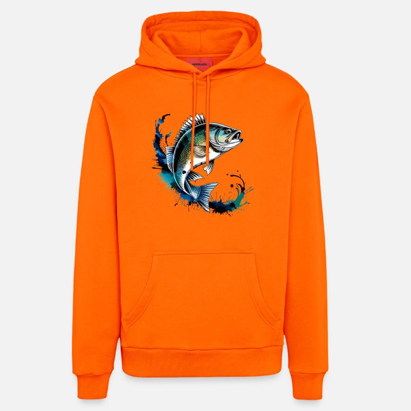 Conception de perchoirs - Sweat à capuche bio décontracté fabriqué en UE - SUNSET ORANGE