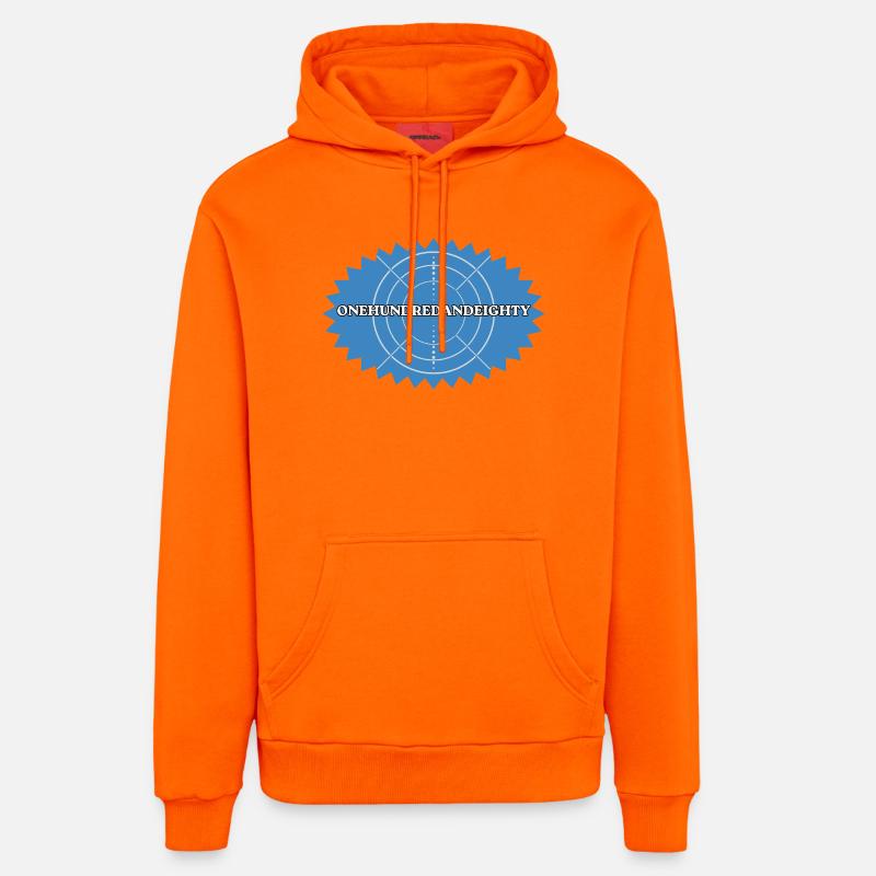 Cent quatre-vingts Target Retro - Sweat à capuche bio décontracté fabriqué en UE - SUNSET ORANGE