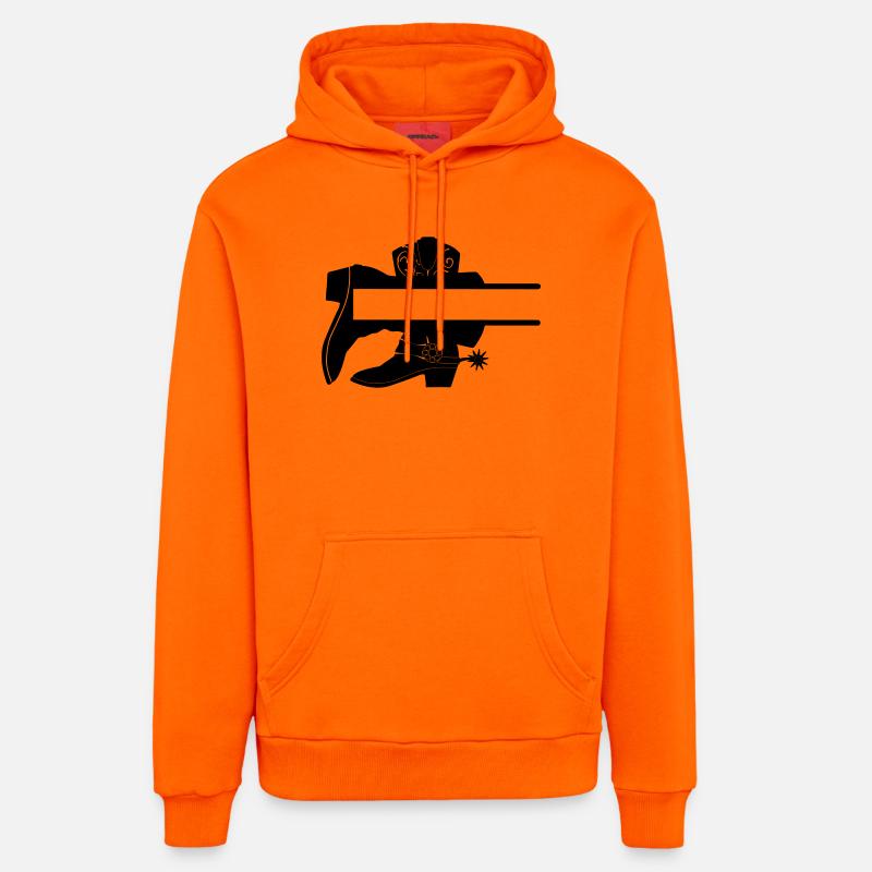 Magasin de bottes avec logo - Sweat à capuche bio décontracté fabriqué en UE - SUNSET ORANGE