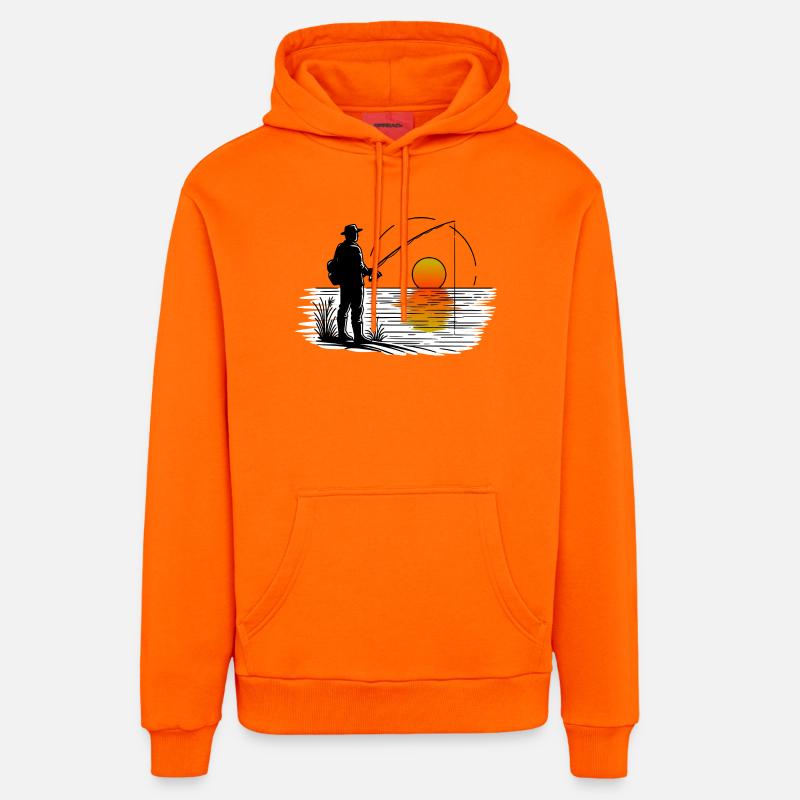 Pêcheur 3 - Sweat à capuche bio décontracté fabriqué en UE - SUNSET ORANGE