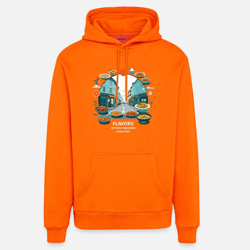 Festival de cuisine de rue - Sweat à capuche bio décontracté fabriqué en UE - SUNSET ORANGE