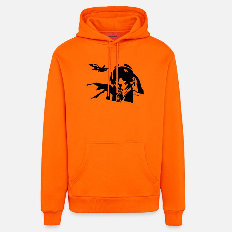 pilot_2 - Sweat à capuche bio décontracté fabriqué en UE - SUNSET ORANGE