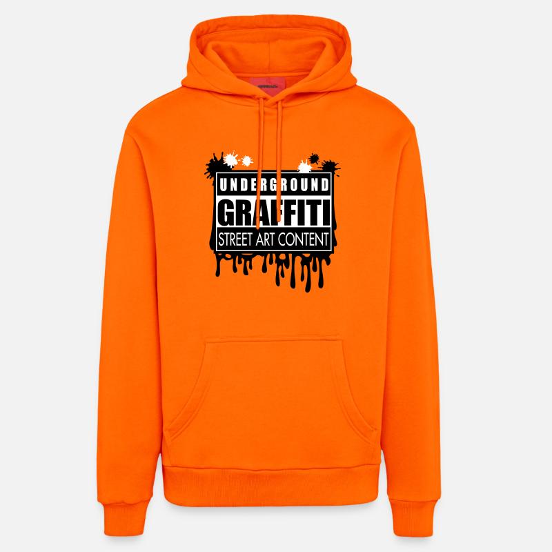 Underground graffitis flex - Sweat à capuche bio décontracté fabriqué en UE - SUNSET ORANGE