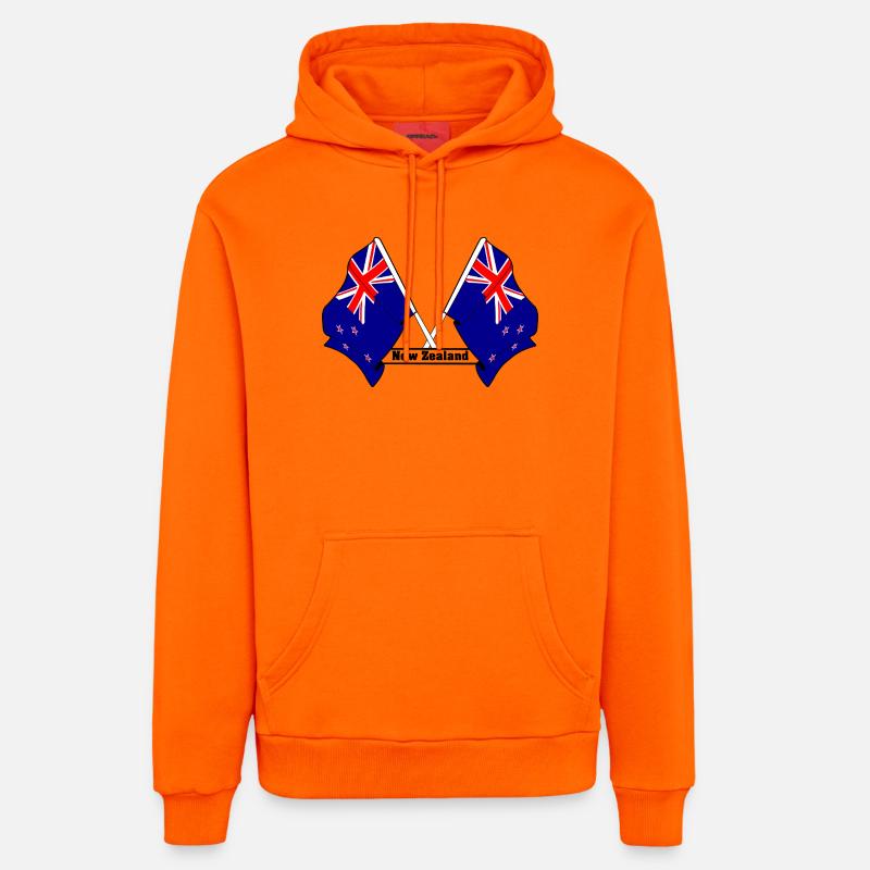 Drapeau néo-zélandais - Sweat à capuche bio décontracté fabriqué en UE - SUNSET ORANGE