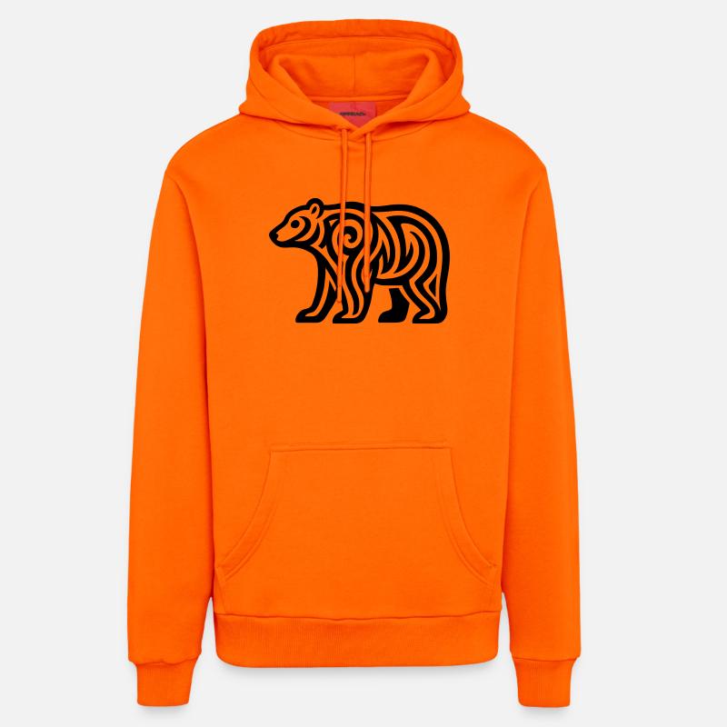 Just a Black Bear #1 / JustN-imal - Sweat à capuche bio décontracté fabriqué en UE - SUNSET ORANGE