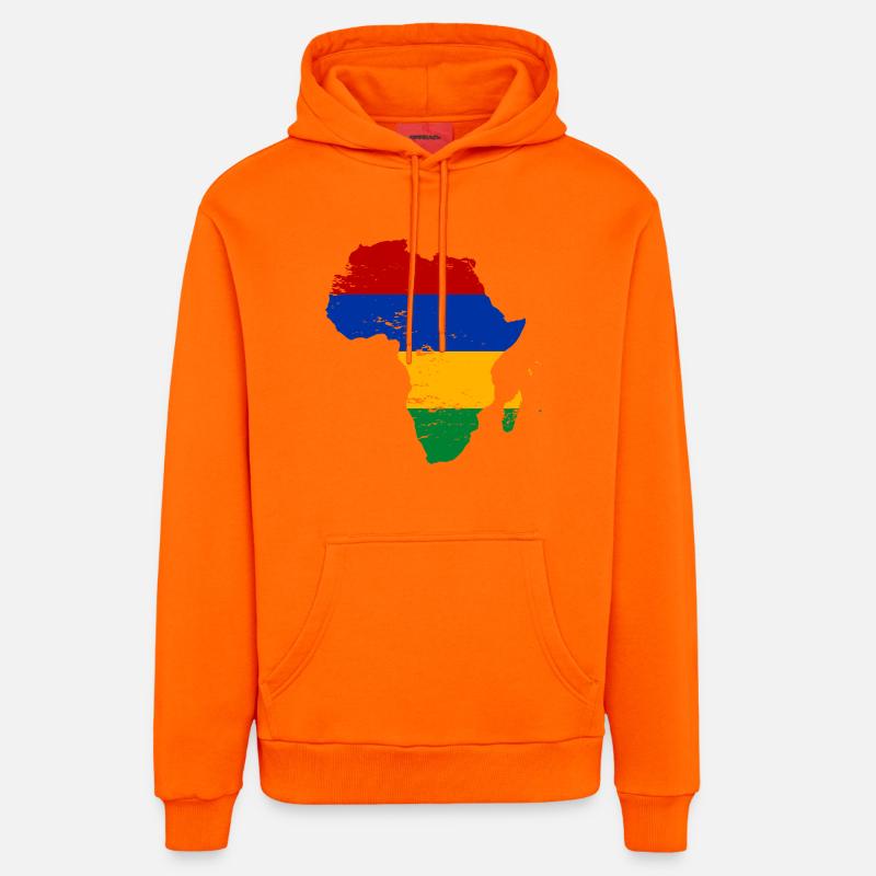 Drapeau Maurice Afrique - Sweat à capuche bio décontracté fabriqué en UE - SUNSET ORANGE