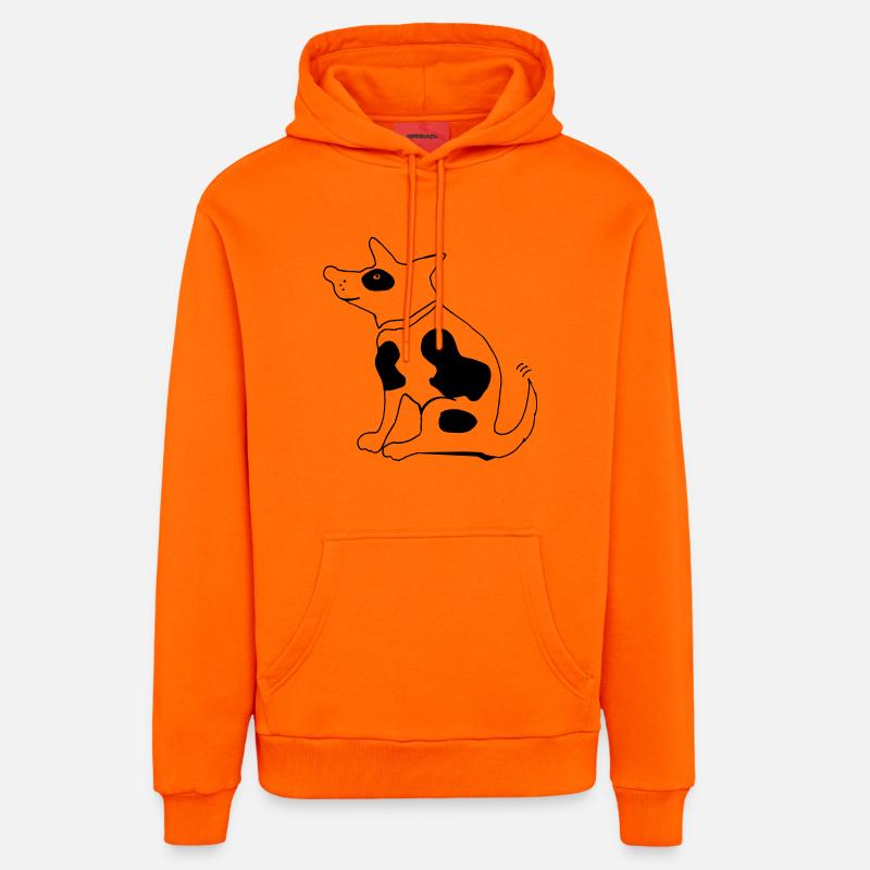 Drôle de chien tacheté, terrier bouledogue - Sweat à capuche bio décontracté fabriqué en UE - SUNSET ORANGE