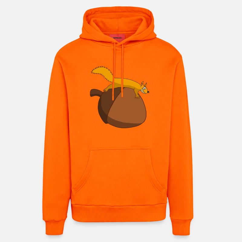 Das Eichhörnchen gegen die Eichel - Organic Relaxed Hoodie Made in EU - SUNSET ORANGE