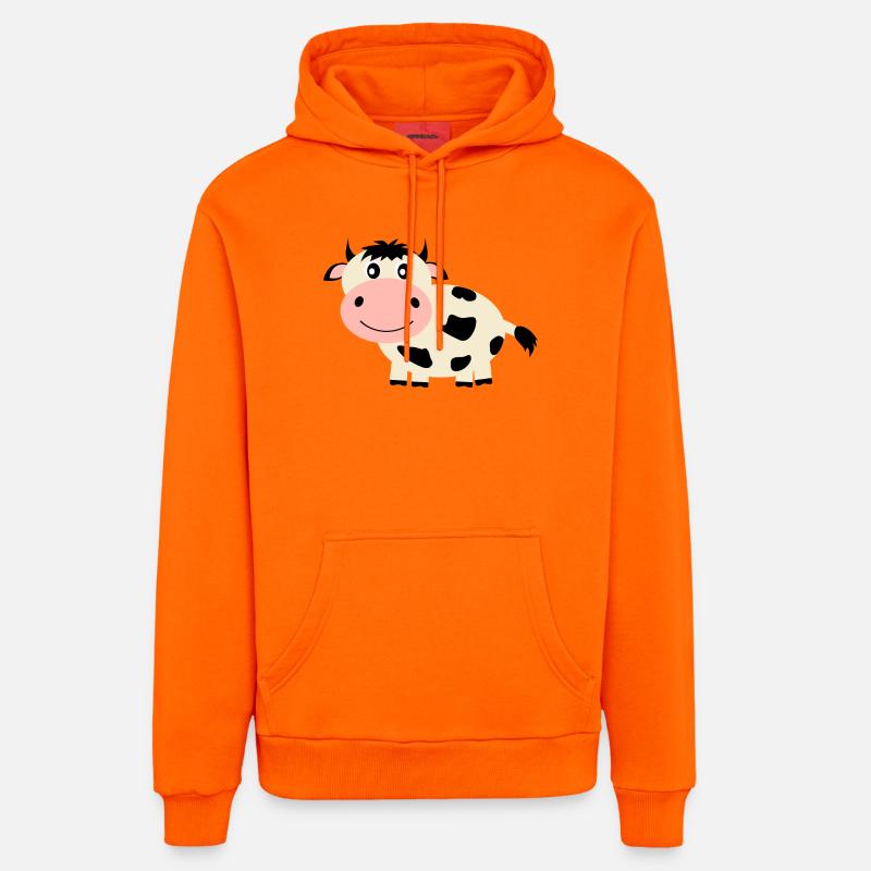 Vache - Sweat à capuche bio décontracté fabriqué en UE - SUNSET ORANGE