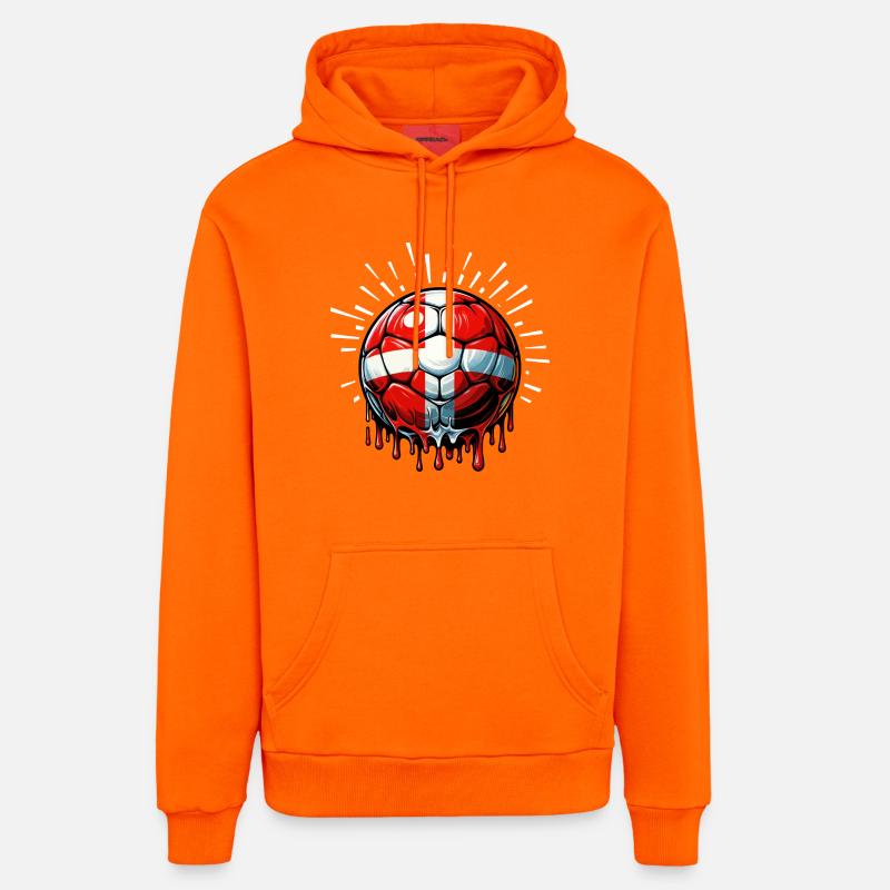 Danemark Fan Shirt - Sweat à capuche bio décontracté fabriqué en UE - SUNSET ORANGE