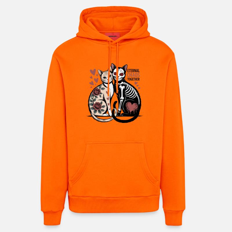 Chats du Chaos éternel - Sweat à capuche bio décontracté fabriqué en UE - SUNSET ORANGE
