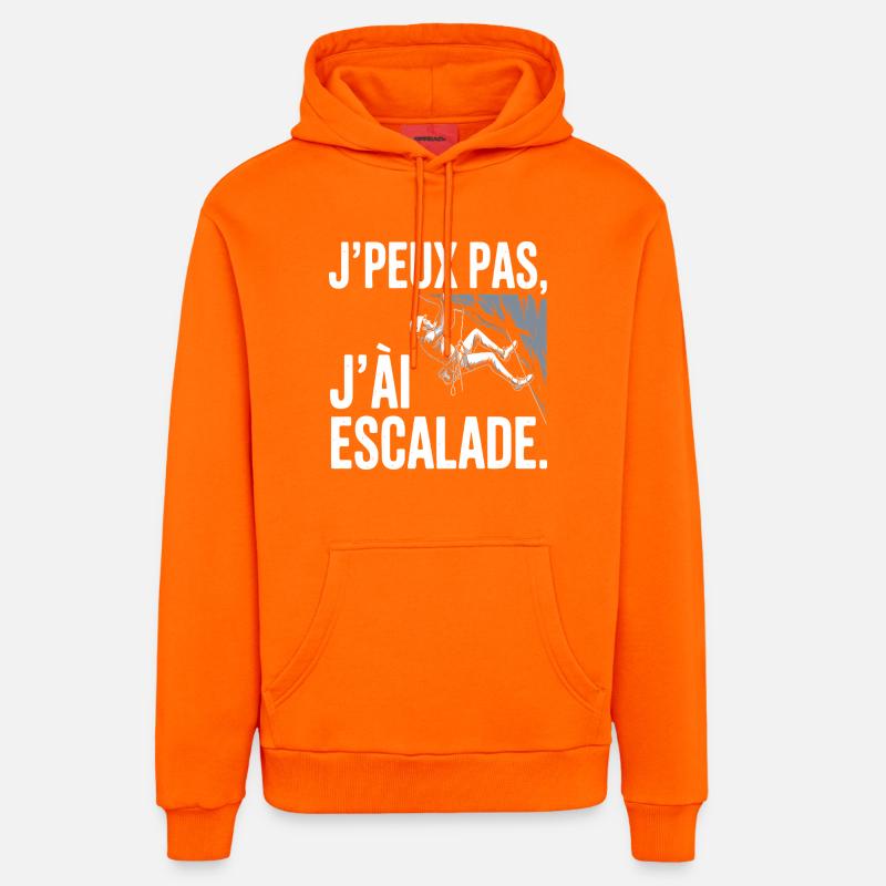 j'peux pas j'ai escalade - Sweat à capuche bio décontracté fabriqué en UE - SUNSET ORANGE