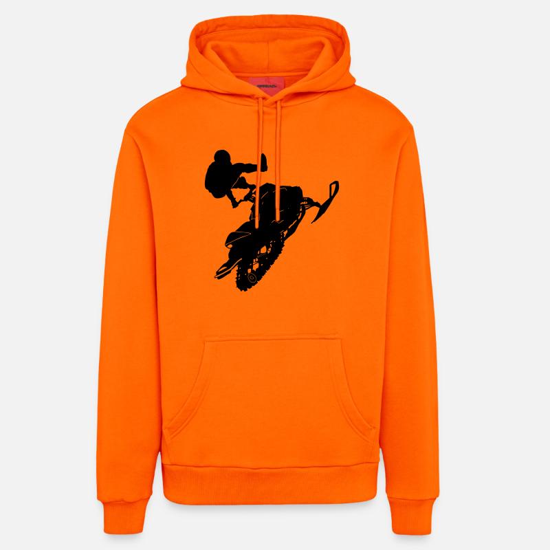 Motoneige pilote Stunts - Sweat à capuche bio décontracté fabriqué en UE - SUNSET ORANGE