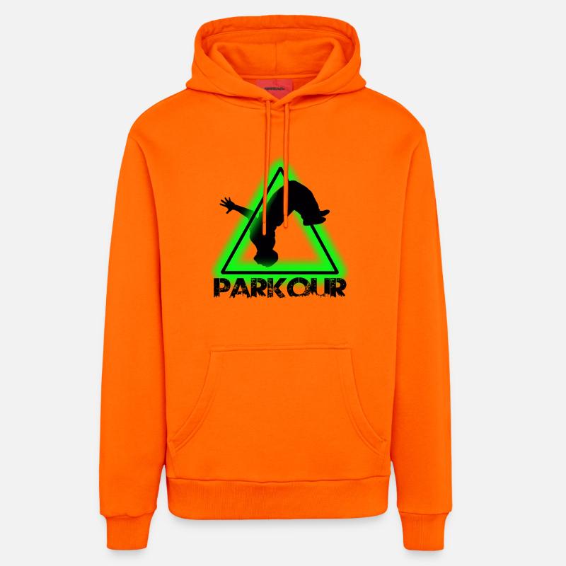 Parkour - Sweat à capuche bio décontracté fabriqué en UE - SUNSET ORANGE