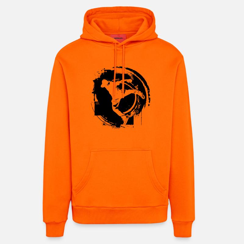 Breakdance - Sweat à capuche bio décontracté fabriqué en UE - SUNSET ORANGE