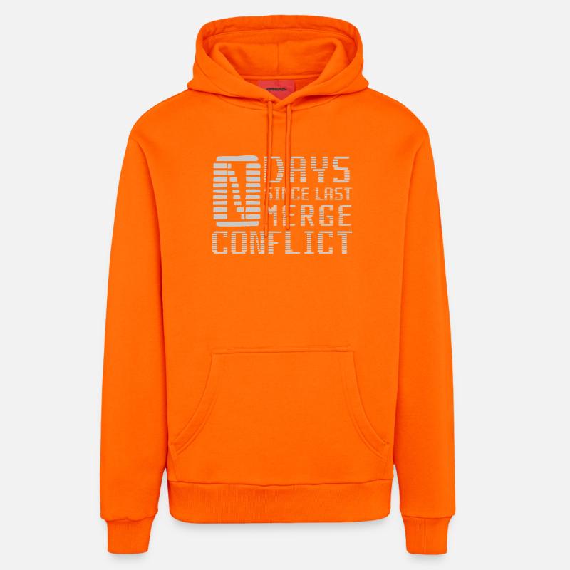 Merge Conflict Software Developer Developer geek - Organic Relaxed Hoodie Made in EU - SUNSET ORANGE