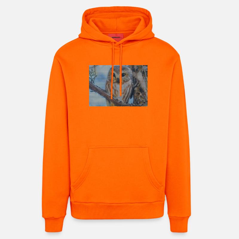 Abendwald Eulenblick - Sweat à capuche bio décontracté fabriqué en UE - SUNSET ORANGE