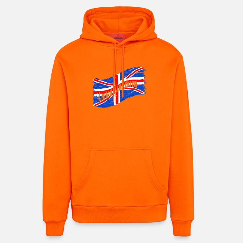 Drapeau de l’Angleterre - Sweat à capuche bio décontracté fabriqué en UE - SUNSET ORANGE