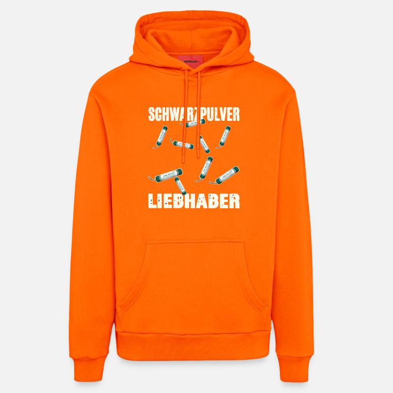 Amant de la poudre noire - Sweat à capuche bio décontracté fabriqué en UE - SUNSET ORANGE