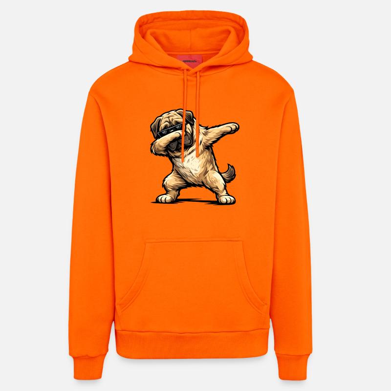 Mastiff en forme de dab - Sweat à capuche bio décontracté fabriqué en UE - SUNSET ORANGE
