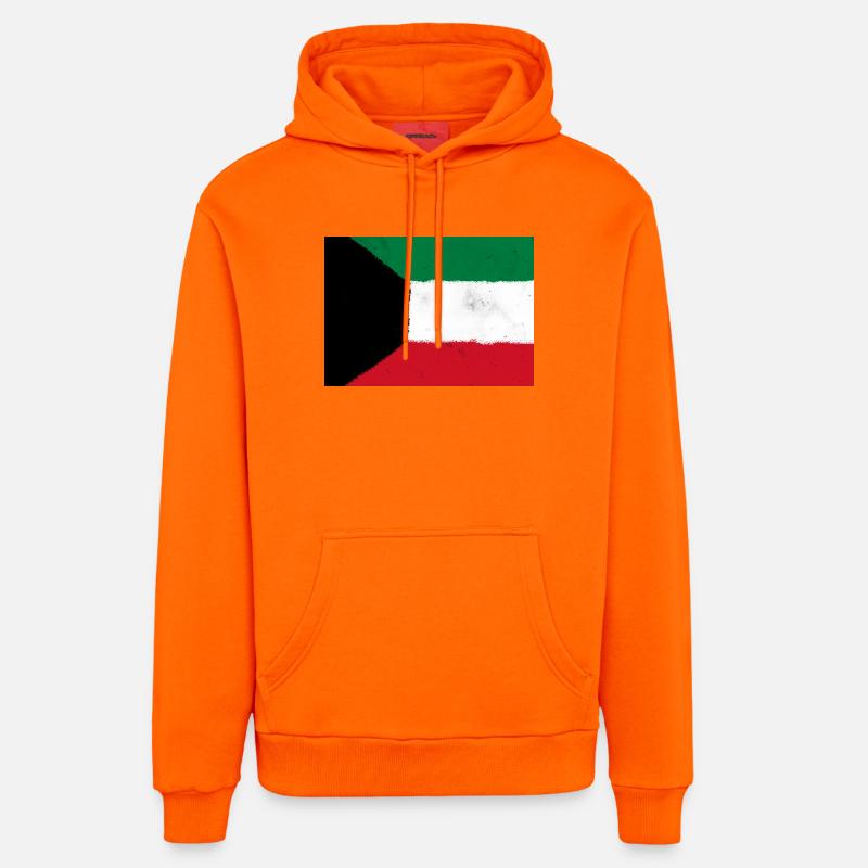 Drapeau du Koweït - Sweat à capuche bio décontracté fabriqué en UE - SUNSET ORANGE