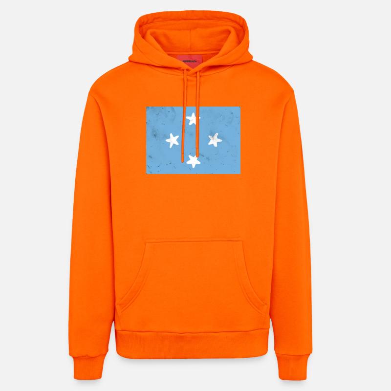 Drapeau de la Micronésie - Sweat à capuche bio décontracté fabriqué en UE - SUNSET ORANGE